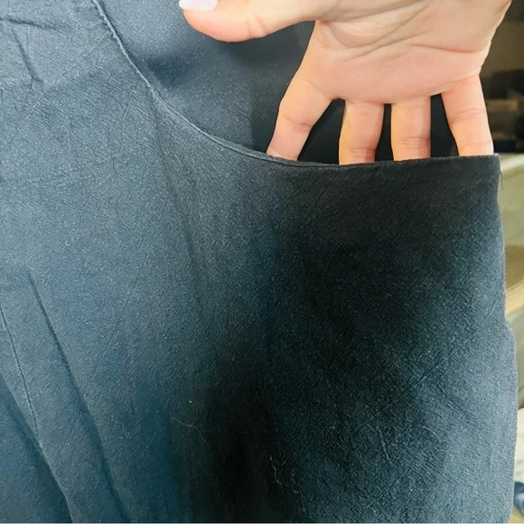 Onesie overall jumpsuit Black Cotton Linen Blend non branded women’s XL - Picture 2 of 5